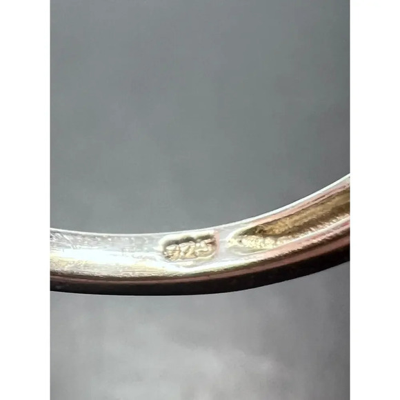 Blue and white topaz sterling silver halo ring size 9 - Picture 10 of 11